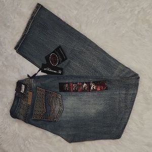 Cowgirl Tuff Studded Camo Jeans 26 W x 33 L Nwt